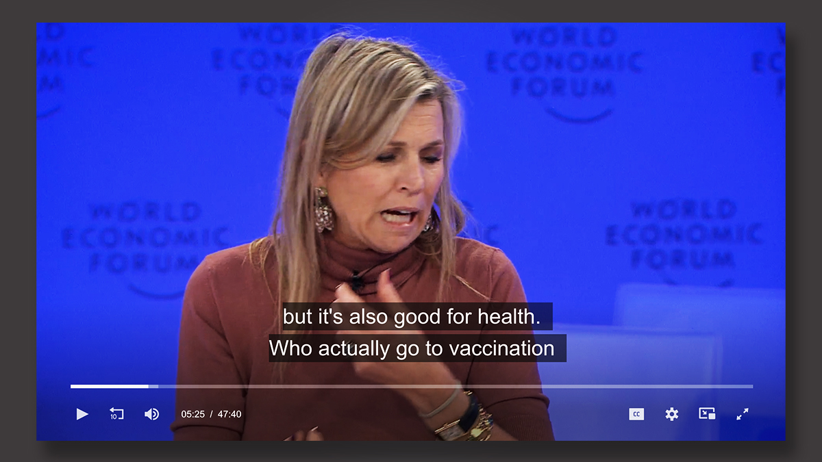Eindelijk weten wie gevaccineerd is en wie niet: koningin Máxima was in Davos opgetogen over digitale identiteit