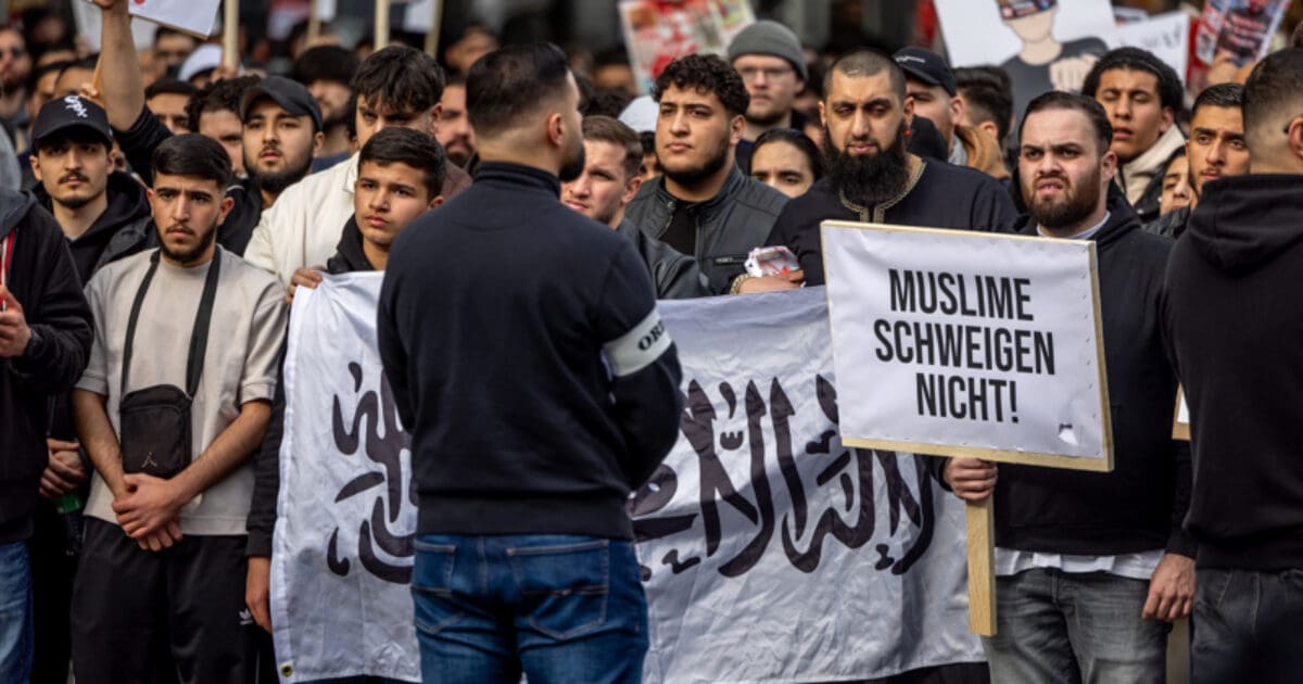 Hordes moslims marcheren door Hamburg en eisen een kalifaat in Duitsland en de media om zich aan de sharia te houden (video)